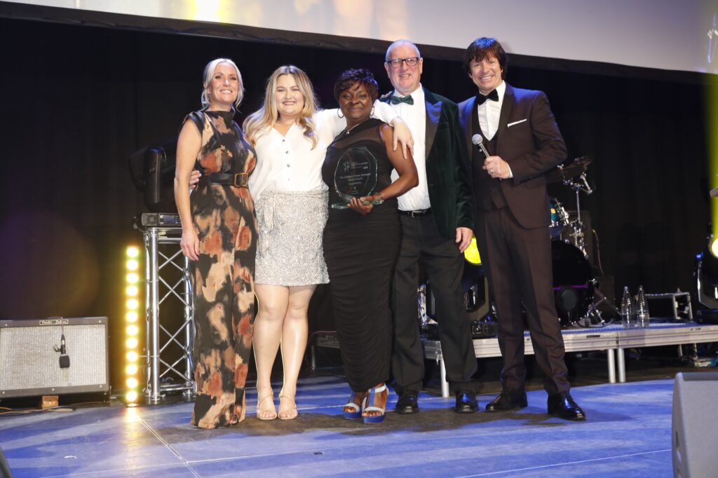 Team on stage at the National Care Awards