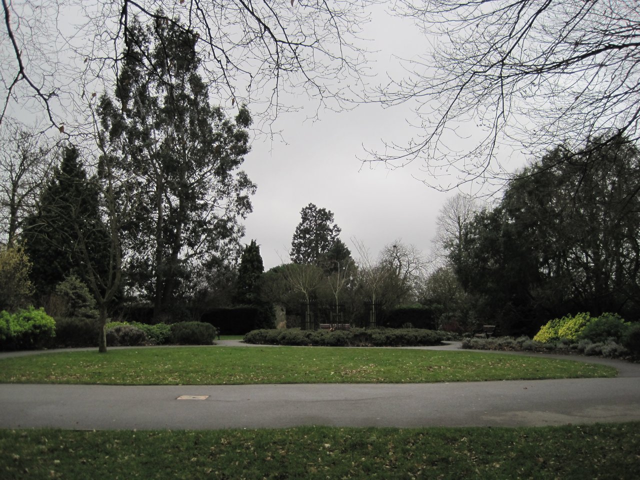 Formal flower garden in Friary Park, London Borough of Barnet